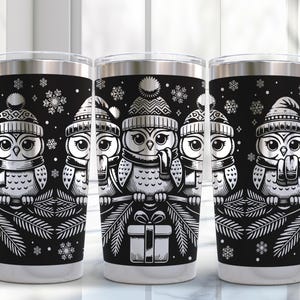 Christmas Laser Svg, 20oz Laser Engrave Svg, Xmas Owl Laser Tumbler Wrap, Laser Engraving Files, Laser Engraving Tumbler 20oz Laser Wrap