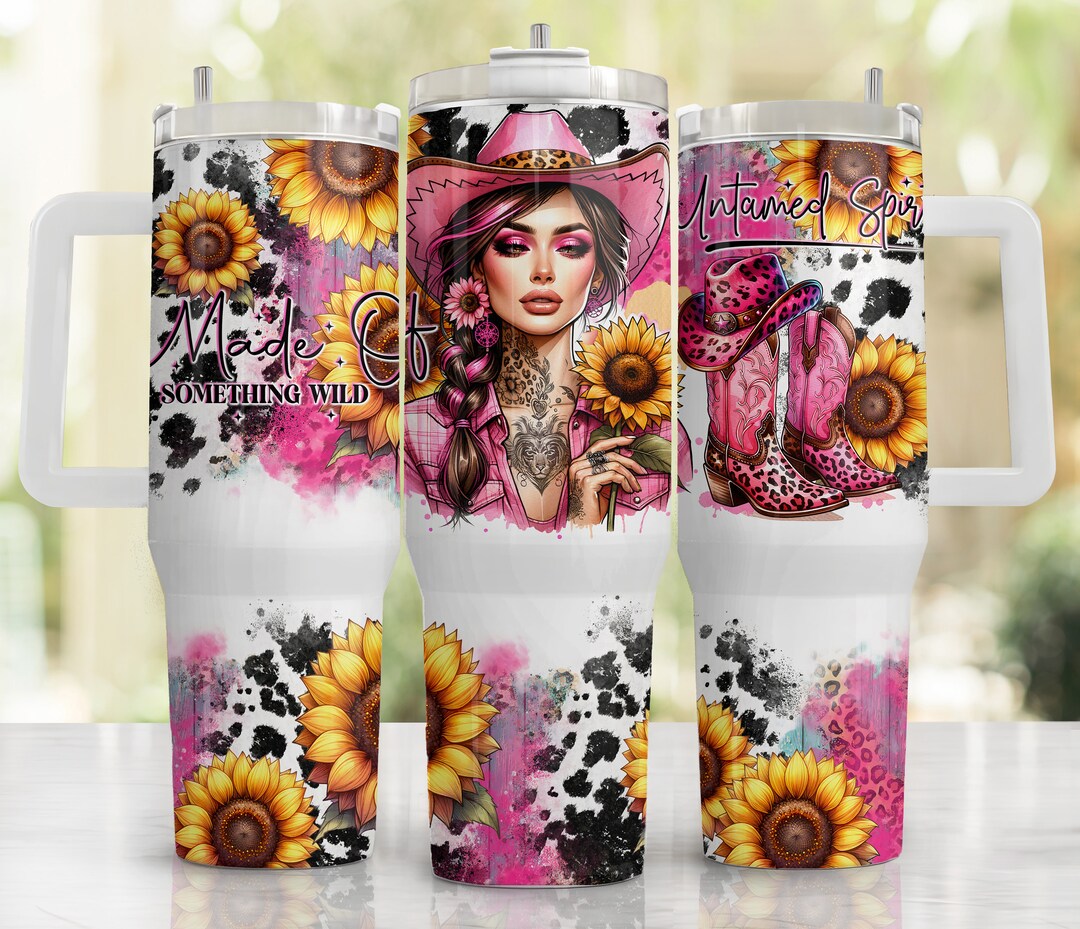 40oz Pink Country Tumbler Wrap, 40oz Sublimation Design Download ...