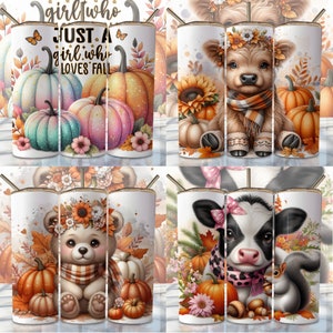 Fall Bundle Png Tumbler Wrap 20 Oz Skinny Sublimation Bundle Tumbler ...