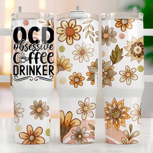 Coffee 40 Oz Tumbler Wrap, 40oz Sublimation Design Download, Seamless 40oz Tumbler Png, Coffee Quote Sublimation Quencher Tumbler Design Png