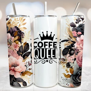 Coffee Queen Tumbler Wrap Png Coffee Quote Tumbler - Etsy