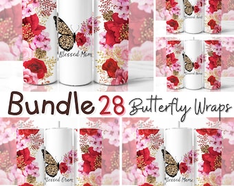 Blessed Mom Tumbler Wrap Bundle Png Seamless Floral Tumbler Wrap 20oz Skinny Sublimation Digital Downloads Sublimation Bundle Tumbler PNG