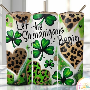 St Patrick&#39;s Day Tumbler Wrap, 20oz Skinny Sublimation Tumbler Design, St Patricks Sublimation Design, St Patrick&#39;s Day Tumbler Png Wrap