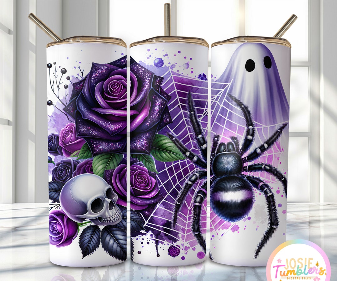 Halloween Spider Tumbler Wrap, 20oz Skinny Sublimation Tumbler Design ...
