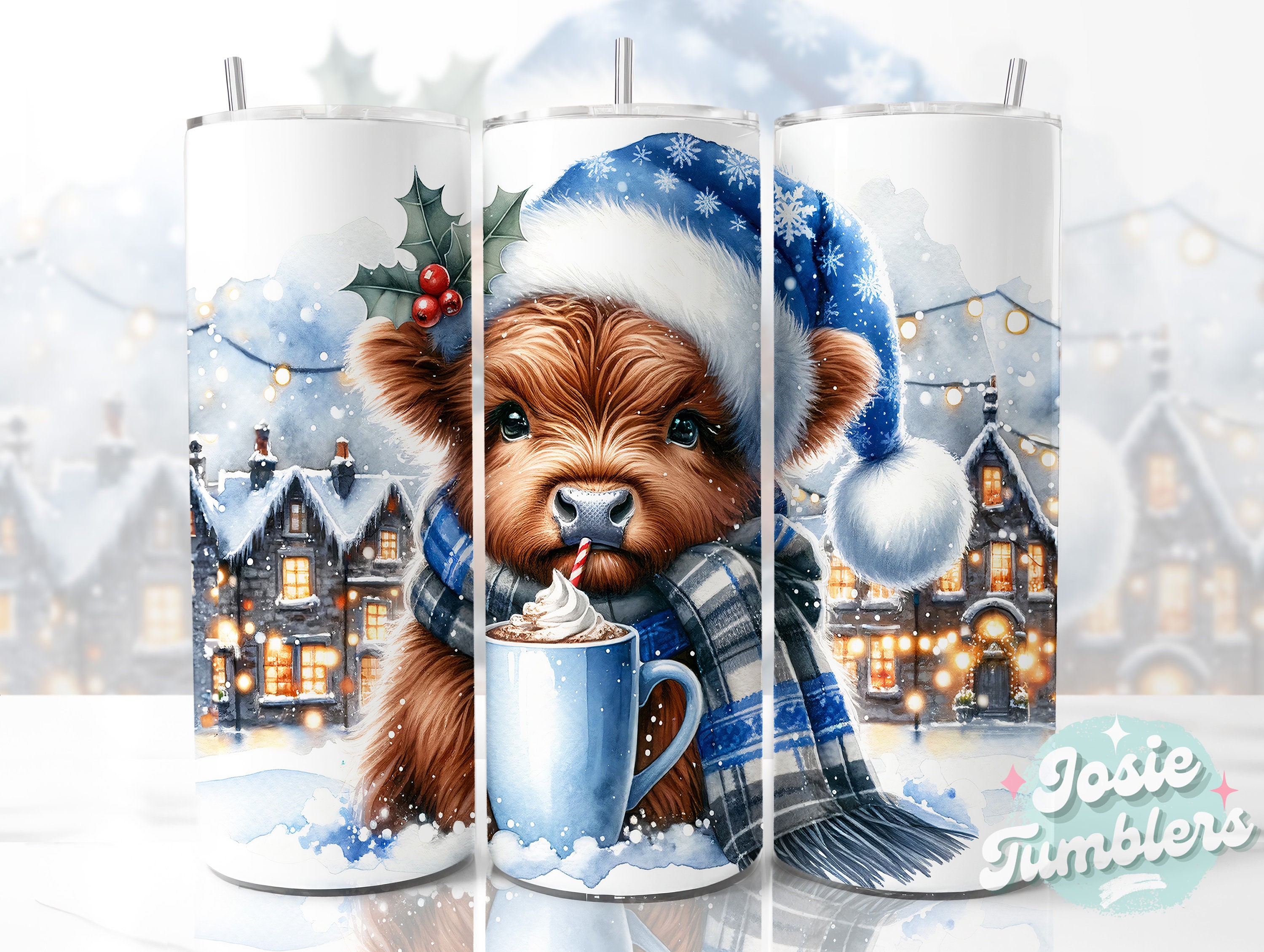 40oz gnomes hot cocoa tumbler with handle