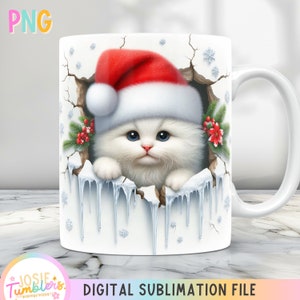3D Christmas Mug Wrap, Christmas Mug Design Png, 11 oz Mug Wrap And 15 oz Mug Wrap, Winter Coffee Cup Design, Holiday Mug Sublimation Design