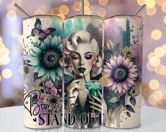 Affirmation Tumbler Wrap, 20oz Skinny Sublimation Tumbler Design, Watercolor Sunflower Sublimation Wrap, Inspirational Tumbler PNG Downloads