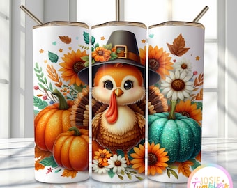 Thanksgiving-tumbleromslag png, 20oz smal sublimeringstumblerdesign, kalkon-sublimeringsdesign png, hösttumbler-png-omslag nedladdning