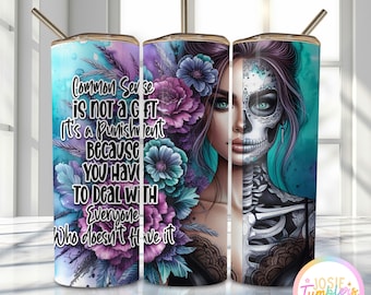 Sarcastic Tumbler Wrap, 20oz Skinny Sublimation Tumbler Design, Sarcasm Sublimation Design Png, Floral Funny Tumbler Png Wrap Download