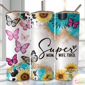 Floral Mom Tumbler Wrap, 20 Unzen Skinny Sublimationsbecher Design, Muttertag Sublimation Design Png, Floral Mom Wrap Tumbler Png Downloads