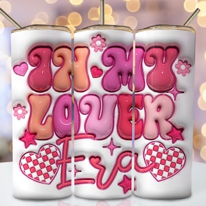 Valentine Inflated Tumbler Wrap, 20oz Skinny Sublimation Tumbler Design, 3D Puff Sublimation Design, Inflated Valentine Tumbler Png Download