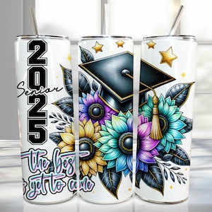 Graduation Tumbler Wrap Design, Senior 2025 Sublimation Wrap Png, 2025 Graduate Tumbler Png Download, 20oz Skinny Sublimation Tumbler Design