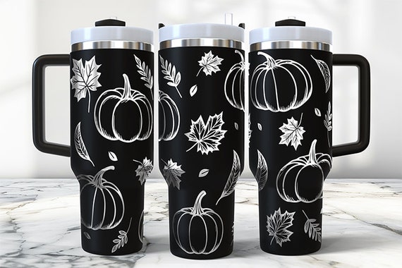 Fall Laser Svg, 40 oz Laser Engrave Svg, Laser Tumbler Wrap, Laser Engraving Files, Pumpkin Laser Engraving Files, 40oz Tumbler Laser Wrap