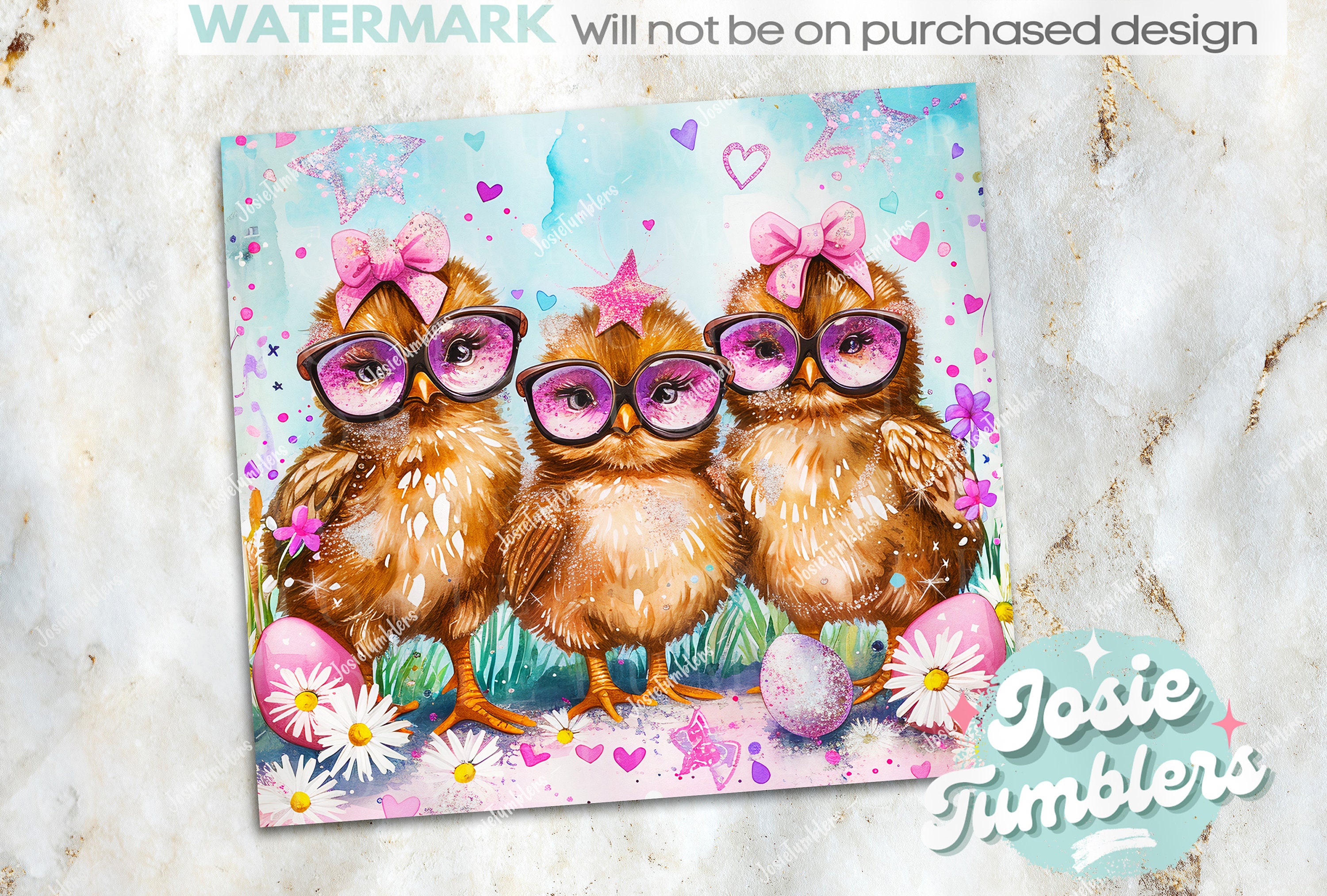 Pastel Easter Chicken Tumbler Wrap, 20 Oz Skinny Sublimation Tumbler ...