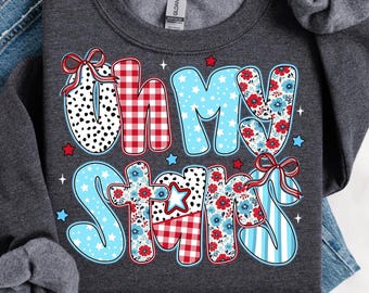 Preppy 4th Of July PNG, Oh My Stars Png, Patriotic Png, Retro 4th Of July Shirt, Png For Shirts, Coquette USA Shirt Png, Independence Day