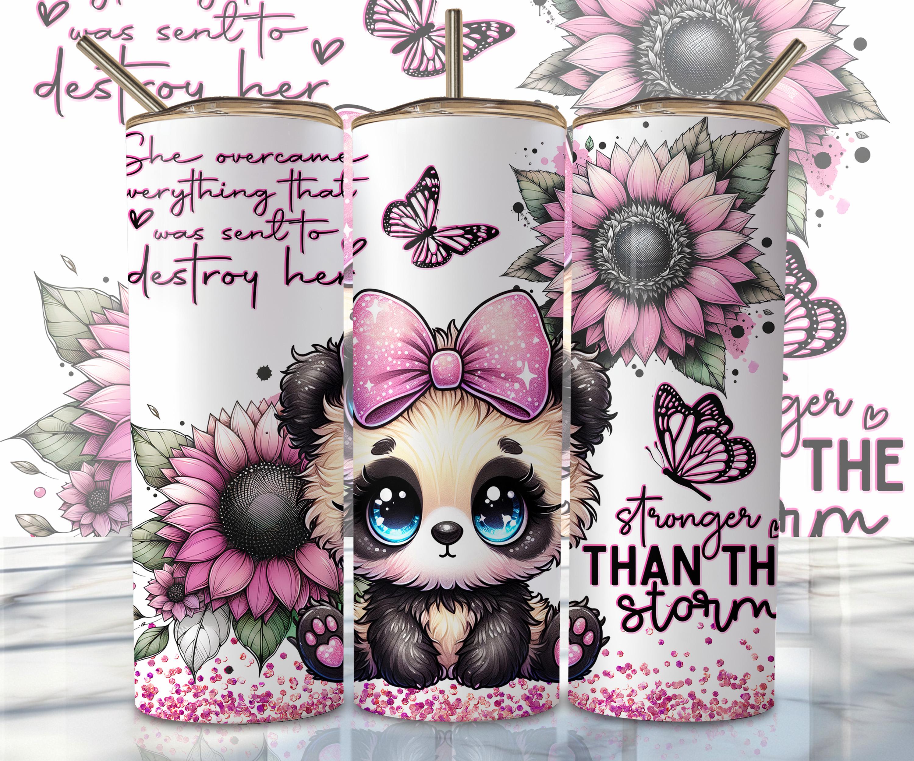 パンダ タンブラー ラップ、20 オンス スキニー昇華タンブラー