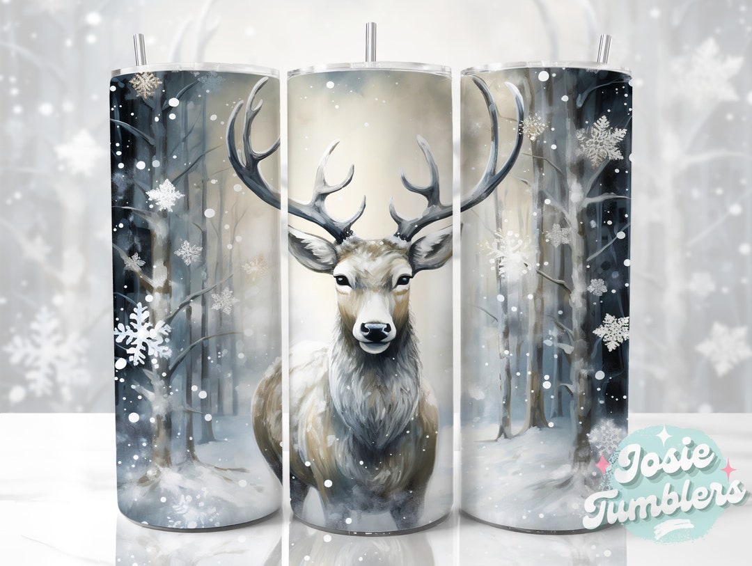 Christmas Reindeer Tumbler Wrap, 20 Oz Skinny Tumbler Sublimation ...