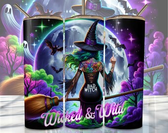 Halloween Witch Tumbler Wrap, 20oz Skinny Sublimation Tumbler Design, Witch Sublimation Design Png, Halloween Tumbler Png Download