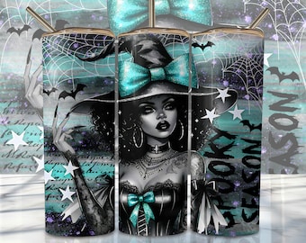Halloween Witch Tumbler Wrap, 20oz Skinny Sublimation Tumbler Design, Spooky Season Sublimation Design Png, Halloween Tumbler Png Download