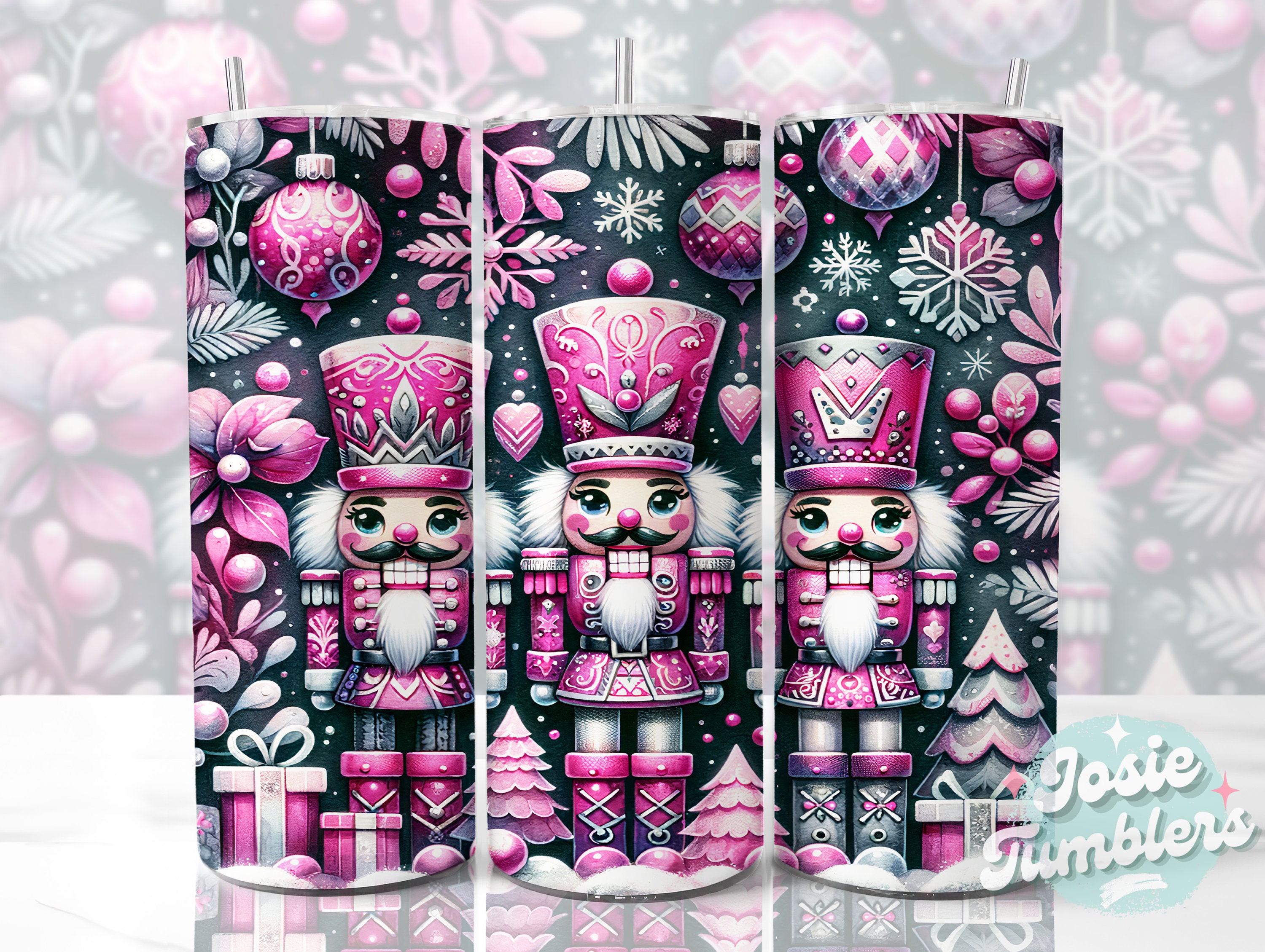 Christmas Nutcracker Tumbler Wrap, 20oz Skinny Sublimation