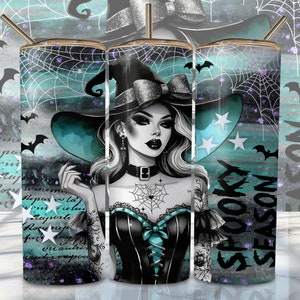 Halloween Witch Tumbler Wrap, 20oz Skinny Sublimation Tumbler Design, Halloween Woman Sublimation Design Png, Halloween Tumbler Png Download