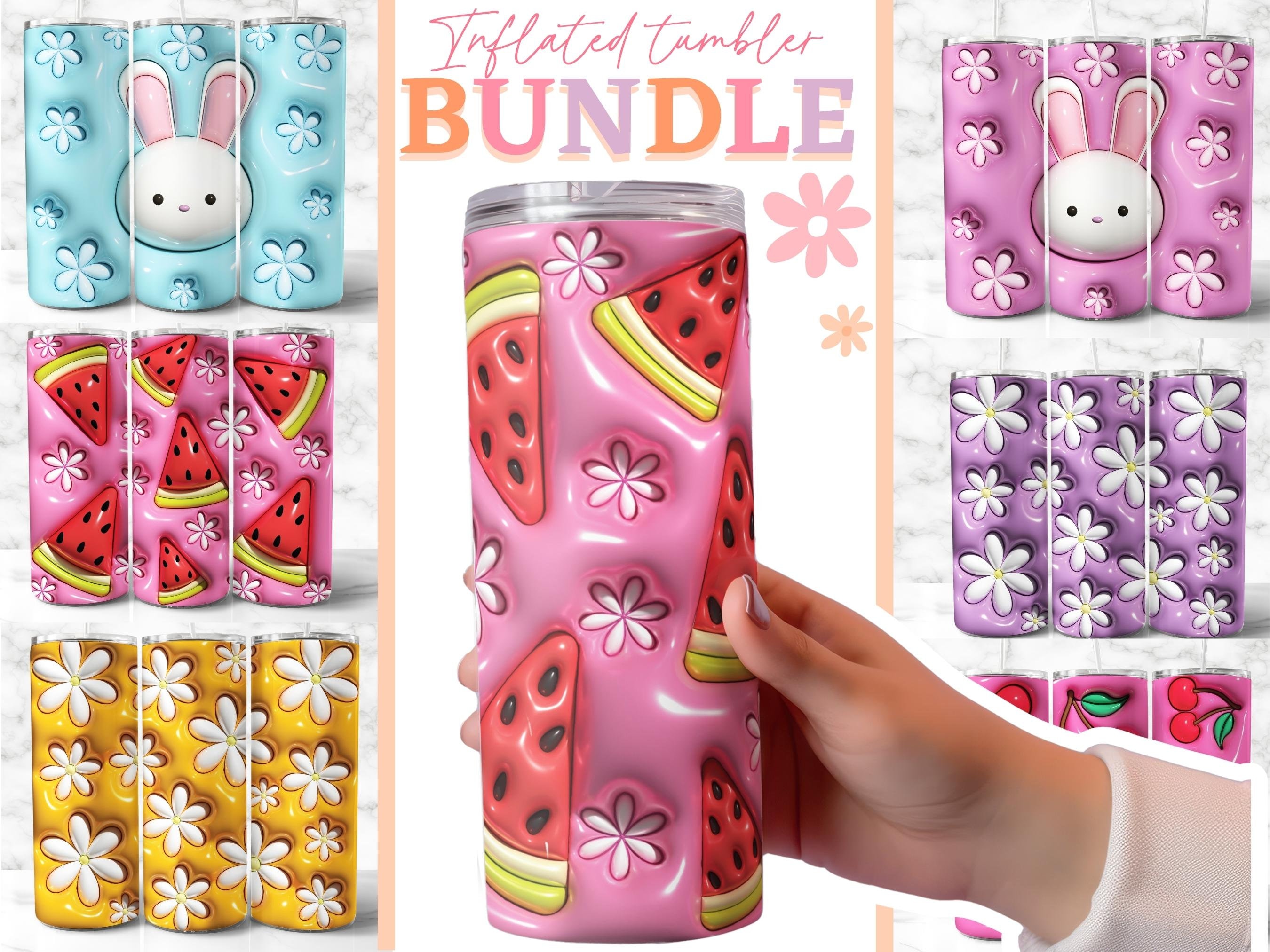 Inflated Tumbler Bundle Design Png 3D Tumbler Wraps 20oz - Etsy Canada