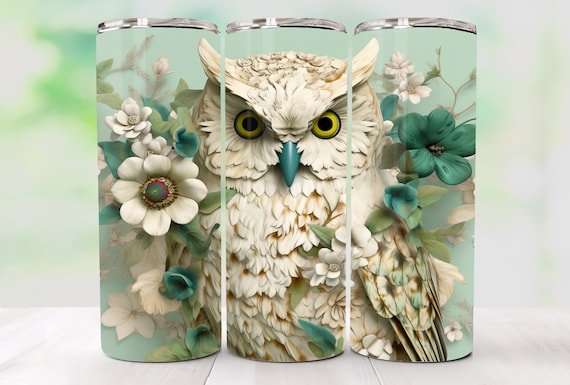 3D Owl Tumbler Wrap Designs 20oz Skinny Sublimation Tumbler Png Floral 3D Tumbler Wrap Sublimation Template 3D Flower PNG Digital Download