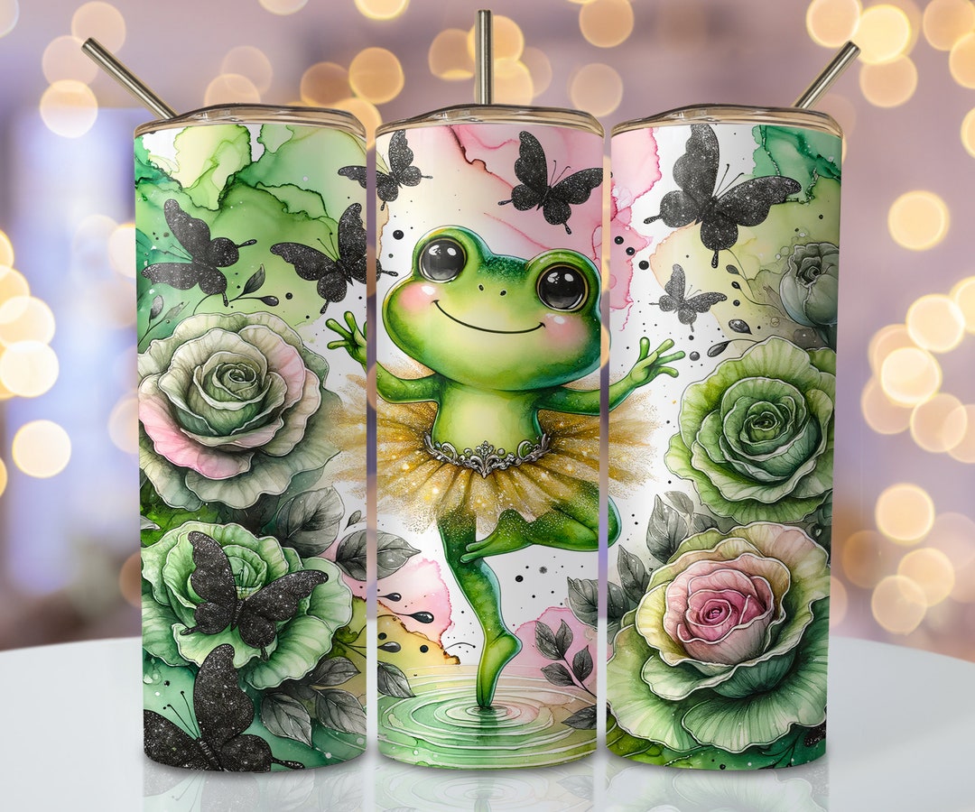 Dancing Frog Tumbler Wrap, 20oz Skinny Sublimation Tumbler Design ...