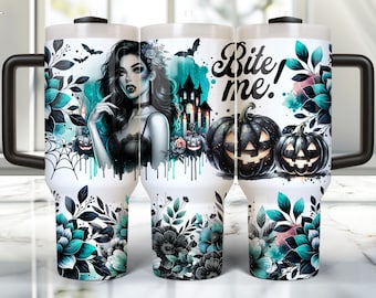 40 oz Halloween-beker wrap, 40 oz sublimatie ontwerp downloaden, Halloween Vampire 40 oz beker png, 40 oz Spooky Tumbler sublimatie 40 oz wrap