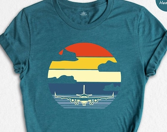 Retro Airplane T-Shirt, Aviation Lover Gift