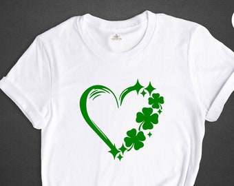 Shamrock Heart St. Patrick's Day T-Shirt, Irish Lucky Love Shirt