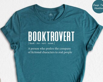 Booktrovert Definition Shirt, Funny Book Lover T-Shirt, Bookworm Gift, Bookish Reader Tee, Introvert Reading Shirt