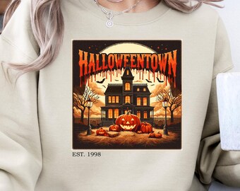Halloweentown Est 1998 Sweatshirt, Spooky Haunted House Retro Halloween Shirt, Fall Gift