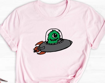 Funny Alien UFO Shirt: Artful Graphic Tee