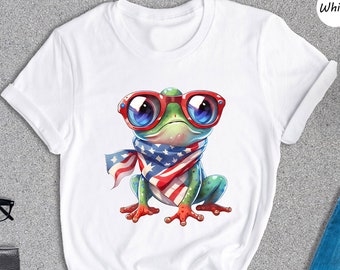 Patriotic Frog Shirt, 4th Of July USA Tee