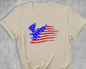 American Eagle Flag Shirt, Patriotic USA 4th of July Tee