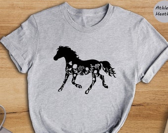 Floral Horse Shirt, Horse Rider Shirt, Horse Owner Shirt, Animal Lover Shirt, Horse Girl Shirt, Farm Shirt, Equestrian Shirt, Animal Lover