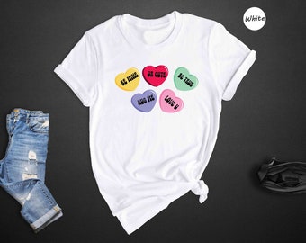 Candy Hearts Valentine's Day Shirt, Couples Matching Tee