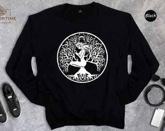 Yoga Tree of Life Sweatshirt, Meditation Woman Sweatshirt, Namaste Yoga Lover Gift, Spiritual Zen Sweater, Mindfulness Apparel