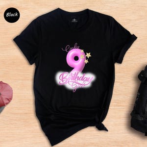 Personalized Birthday Girl T-shirt, 9th Birthday Shirt, Custom Birthday Shirt, Birthday Party Shirt, Kids Toddler Youth Adult Shirt