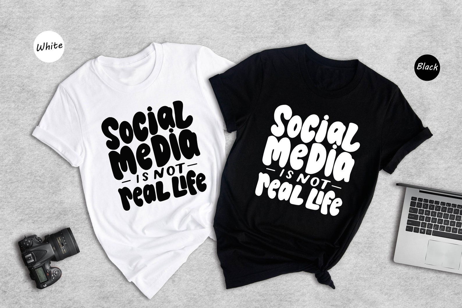 Not Real Life Social Media is Not Real-life Shirt, Mental Health T-shirt, Mental ...