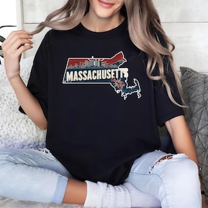 Retro Massachusetts State Tee, Family Trip Shirt