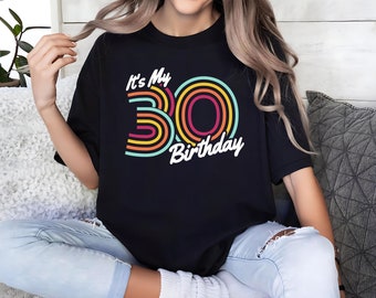 Retro 30th Birthday Shirt, Colorful Graphic Tee