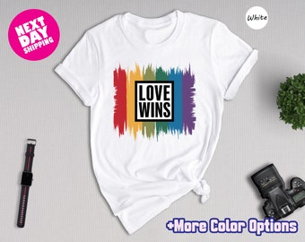 Love Wins Rainbow Pride Shirt, LGBTQ+ Equality Tee