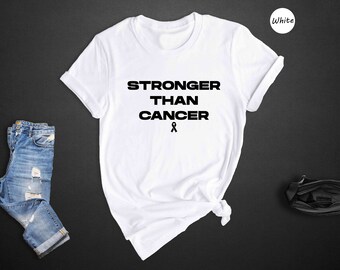 Stronger Than Cancer Shirt, Cancer Survivor T-Shirt, Cancer Awareness Tee, Breast Cancer Warrior Gift, Chemo Support Shirt