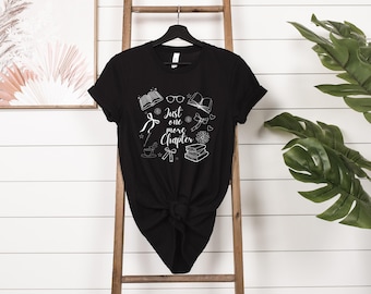 Floral Bookish T-Shirt, Just One More Chapter, Book Lover Gift