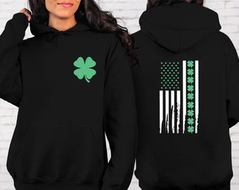 St. Patrick's Day American Flag Shamrock Sweatshirt