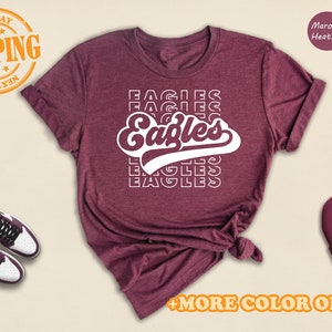 Eagles Mascot Shirt, Team Football Tee, School Spirit