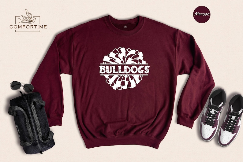 Bulldogs Team Mascot T-Shirt, School Spirit Tee image 6
