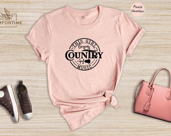 Country Music Girl's Graphic Tee, Western Cowgirl Shirt